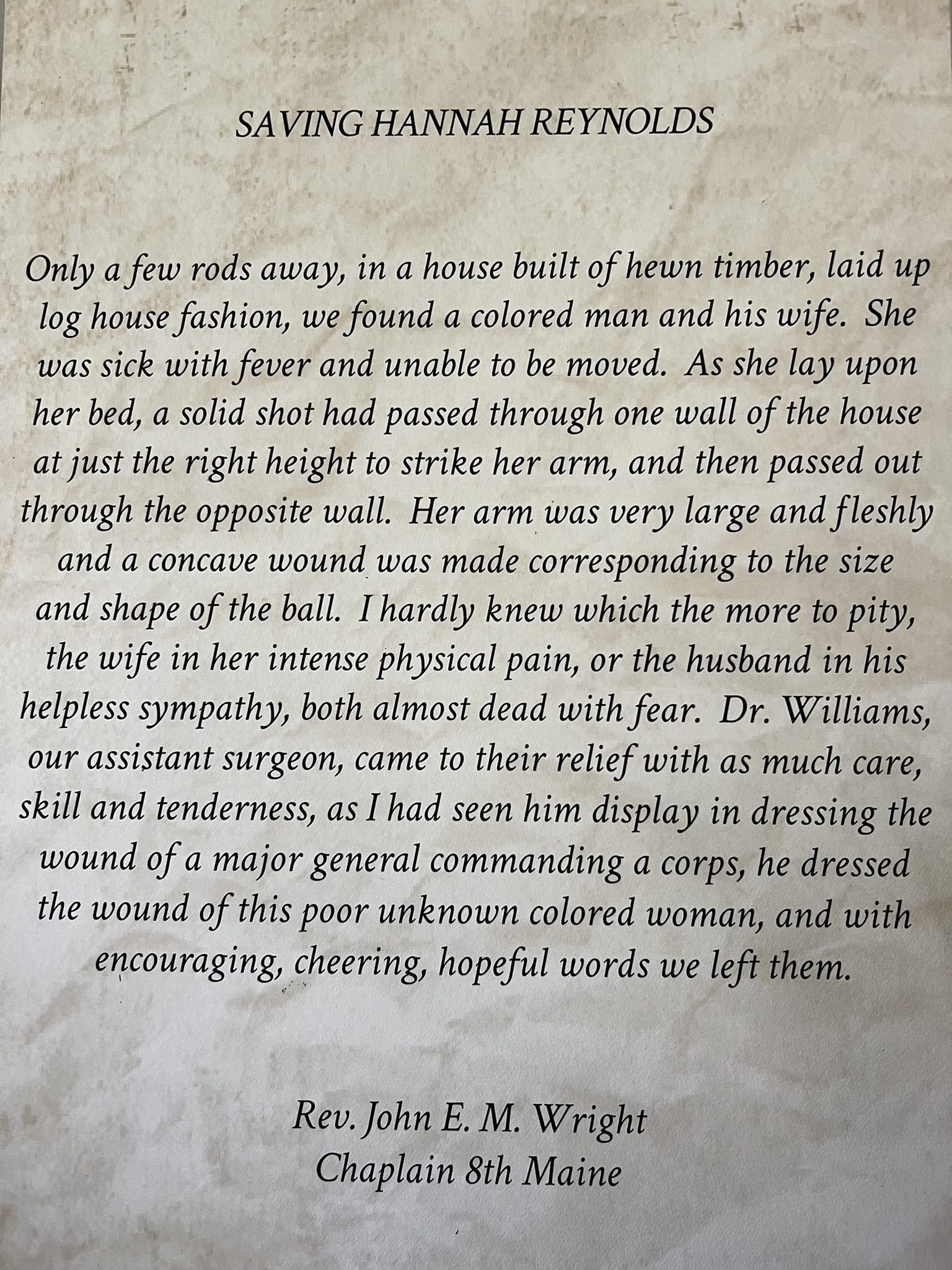 text on a parchment paper background story of Rev. John Wright